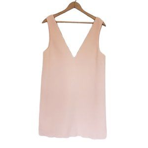 Light Pink Low V-Neck Sleeveless Mini Dress